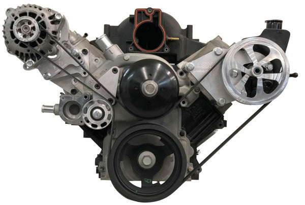 LS Alternator & Power Steering Brackets Kit With Belt Tensioner - For Vortec Truck Engines 4.8L-6.2L, CNC Aluminum, 1/2" Thick