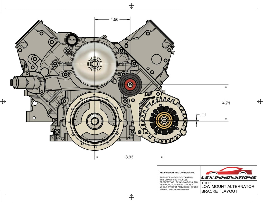 Chap Performance LS Low Mount Alternator Bracket Triangles - LS1 Camaro Spacing